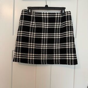 Pink Lily Tweed Plaid High-Rise Mini Skirt